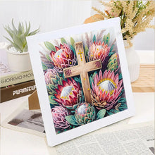 Load image into Gallery viewer, Diamond Painting - Partial Special Shaped - Cross Flower (30*30CM)