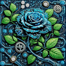 Load image into Gallery viewer, Diamond Painting - Partial Special Shaped - Blue Rose (30*30CM)