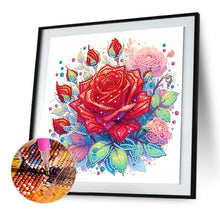 Load image into Gallery viewer, Diamond Painting - Partial Special Shaped - Red Rose (30*30CM)