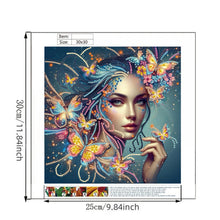 Load image into Gallery viewer, Diamond Painting - Partial Special Shaped - Butterfly Woman (30*30CM)