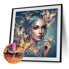 Load image into Gallery viewer, Diamond Painting - Partial Special Shaped - Butterfly Woman (30*30CM)