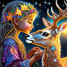 Load image into Gallery viewer, Diamond Painting - Partial Special Shaped - Fawn Girl (30*30CM)