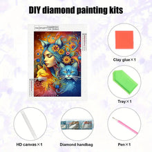 Load image into Gallery viewer, Diamond Painting - Partial Special Shaped - Cat Woman (30*40CM)