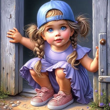 Load image into Gallery viewer, Diamond Painting - Full Round - Cute Little Girl (40*40CM)