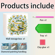 Load image into Gallery viewer, Wall Mounted Daisy Teacup DIY Diamond Painting Storage Box for Art Crafts
