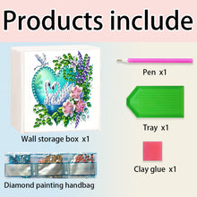 Load image into Gallery viewer, Wall Mounted Swans Flowers DIY Diamond Painting Storage Box for Art Crafts