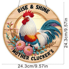 Load image into Gallery viewer, Acrylic 2D Flat DIY Wake Up Hen Hanging Diamond Art Kits Wall Door Decor