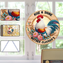 Load image into Gallery viewer, Acrylic 2D Flat DIY Wake Up Hen Hanging Diamond Art Kits Wall Door Decor