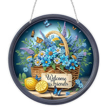 Load image into Gallery viewer, Acrylic 2D Flat DIY Welcome Friends Hanging Diamond Art Kits Wall Door Decor