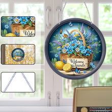 Load image into Gallery viewer, Acrylic 2D Flat DIY Welcome Friends Hanging Diamond Art Kits Wall Door Decor