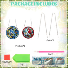 Load image into Gallery viewer, 2pcs 2D Flat DIY Cardinal Bluebird Diamond Art Pendant Window Hanging Art for Wall