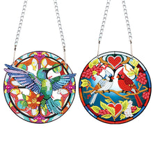 Load image into Gallery viewer, 2pcs 2D Flat DIY Hummingbird Cardinal Diamond Art Pendant Window Hanging Art for Wall
