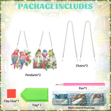 Load image into Gallery viewer, 2Pcs 2D Flat DIY Parrot Bird Diamond Art Pendant Window Hanging Art for Wall