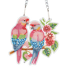 Load image into Gallery viewer, 2Pcs 2D Flat DIY Parrot Bird Diamond Art Pendant Window Hanging Art for Wall