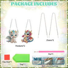 Load image into Gallery viewer, 2Pcs 2D Flat DIY Pterosaur Diamond Painting Pendant Window Hanging Art for Wall