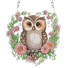 Load image into Gallery viewer, 2Pcs 2D Flat DIY Owl Diamond Painting Art Pendant Window Hanging Art for Wall