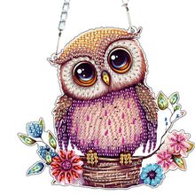 Load image into Gallery viewer, 2Pcs 2D Flat DIY Owl Diamond Painting Art Pendant Window Hanging Art for Wall