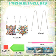 Load image into Gallery viewer, 2Pcs 2D Flat DIY Pixie Fairy Diamond Art Pendant Window Hanging Art for Wall