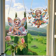 Load image into Gallery viewer, 2Pcs 2D Flat DIY Pixie Fairy Diamond Art Pendant Window Hanging Art for Wall