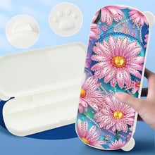 Load image into Gallery viewer, Daisy Pattern DIY Diamond Pencil Case Pens Brushes Accessories Travel Pencil Box
