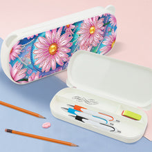Load image into Gallery viewer, Daisy Pattern DIY Diamond Pencil Case Pens Brushes Accessories Travel Pencil Box