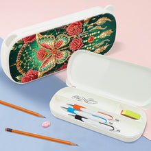 Load image into Gallery viewer, Rose Pattern DIY Diamond Pencil Case Pens Brushes Accessories Travel Pencil Box