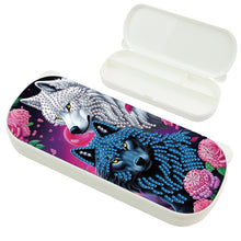 Load image into Gallery viewer, Wolf Pattern DIY Diamond Pencil Case Pens Brushes Accessories Travel Pencil Box