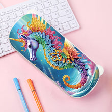 Load image into Gallery viewer, Seahorse DIY Diamond Pencil Case Pen Brushes Accessories Travel Pencil Box