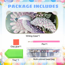Load image into Gallery viewer, Peacock DIY Diamond Pencil Case Pen Brushes Accessories Travel Pencil Box