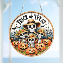 Load image into Gallery viewer, Acrylic 2D Flat Pumpkin Skull DIY Hanging Diamond Art Kits Wall Door Decor