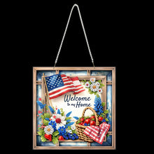 Load image into Gallery viewer, Acrylic 2D Flat Independence Day DIY Hanging Diamond Art Kits Wall Door Decor
