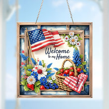 Load image into Gallery viewer, Acrylic 2D Flat Independence Day DIY Hanging Diamond Art Kits Wall Door Decor