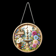 Load image into Gallery viewer, Acrylic 2D Flat Fountain Flowers DIY Hanging Diamond Art Kits Wall Door Decor
