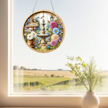 Load image into Gallery viewer, Acrylic 2D Flat Fountain Flowers DIY Hanging Diamond Art Kits Wall Door Decor