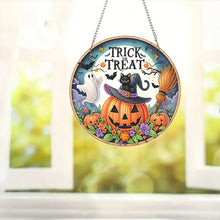 Load image into Gallery viewer, Acrylic 2D Flat Pumpkin Cat DIY Hanging Diamond Art Kits Wall Door Decor