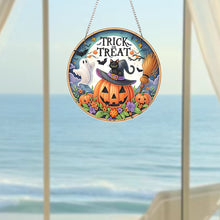 Load image into Gallery viewer, Acrylic 2D Flat Pumpkin Cat DIY Hanging Diamond Art Kits Wall Door Decor