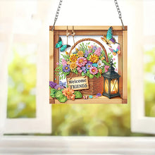 Load image into Gallery viewer, Acrylic 2D Flat Flower Basket DIY Hanging Diamond Art Kits Wall Door Decor