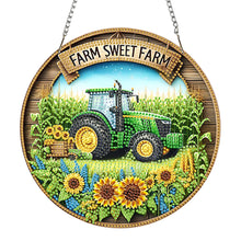 Load image into Gallery viewer, Acrylic 2D Flat Sunflowers Tractor DIY Hanging Diamond Art Kits Wall Door Decor