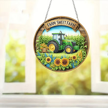 Load image into Gallery viewer, Acrylic 2D Flat Sunflowers Tractor DIY Hanging Diamond Art Kits Wall Door Decor