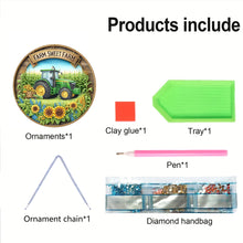 Load image into Gallery viewer, Acrylic 2D Flat Sunflowers Tractor DIY Hanging Diamond Art Kits Wall Door Decor