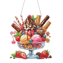Load image into Gallery viewer, 2D Flat DIY Ice Cream Dessert Diamond Art Pendant Window Hanging Art for Home