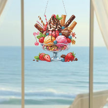 Load image into Gallery viewer, 2D Flat DIY Ice Cream Dessert Diamond Art Pendant Window Hanging Art for Home