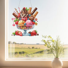 Load image into Gallery viewer, 2D Flat DIY Ice Cream Dessert Diamond Art Pendant Window Hanging Art for Home