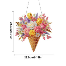 Load image into Gallery viewer, 2D Flat DIY Ice Cream Flowers Diamond Art Pendant Window Hanging Art for Home