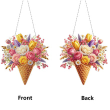 Load image into Gallery viewer, 2D Flat DIY Ice Cream Flowers Diamond Art Pendant Window Hanging Art for Home