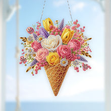 Load image into Gallery viewer, 2D Flat DIY Ice Cream Flowers Diamond Art Pendant Window Hanging Art for Home