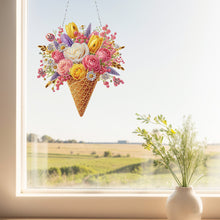 Load image into Gallery viewer, 2D Flat DIY Ice Cream Flowers Diamond Art Pendant Window Hanging Art for Home
