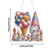Load image into Gallery viewer, 2D Flat DIY Ice Cream Gnome Diamond Art Pendant Window Hanging Art for Home