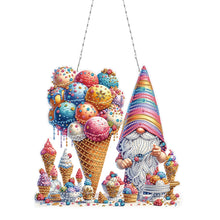Load image into Gallery viewer, 2D Flat DIY Ice Cream Gnome Diamond Art Pendant Window Hanging Art for Home