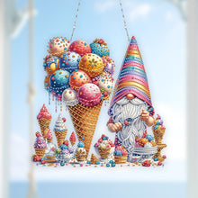 Load image into Gallery viewer, 2D Flat DIY Ice Cream Gnome Diamond Art Pendant Window Hanging Art for Home